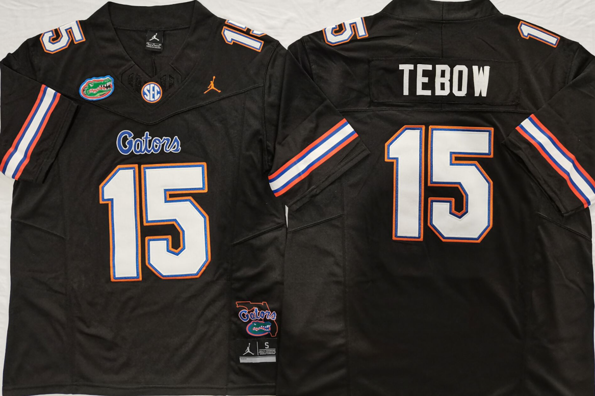 Men's Florida Gators Tim Tebow #15 Black Jersey